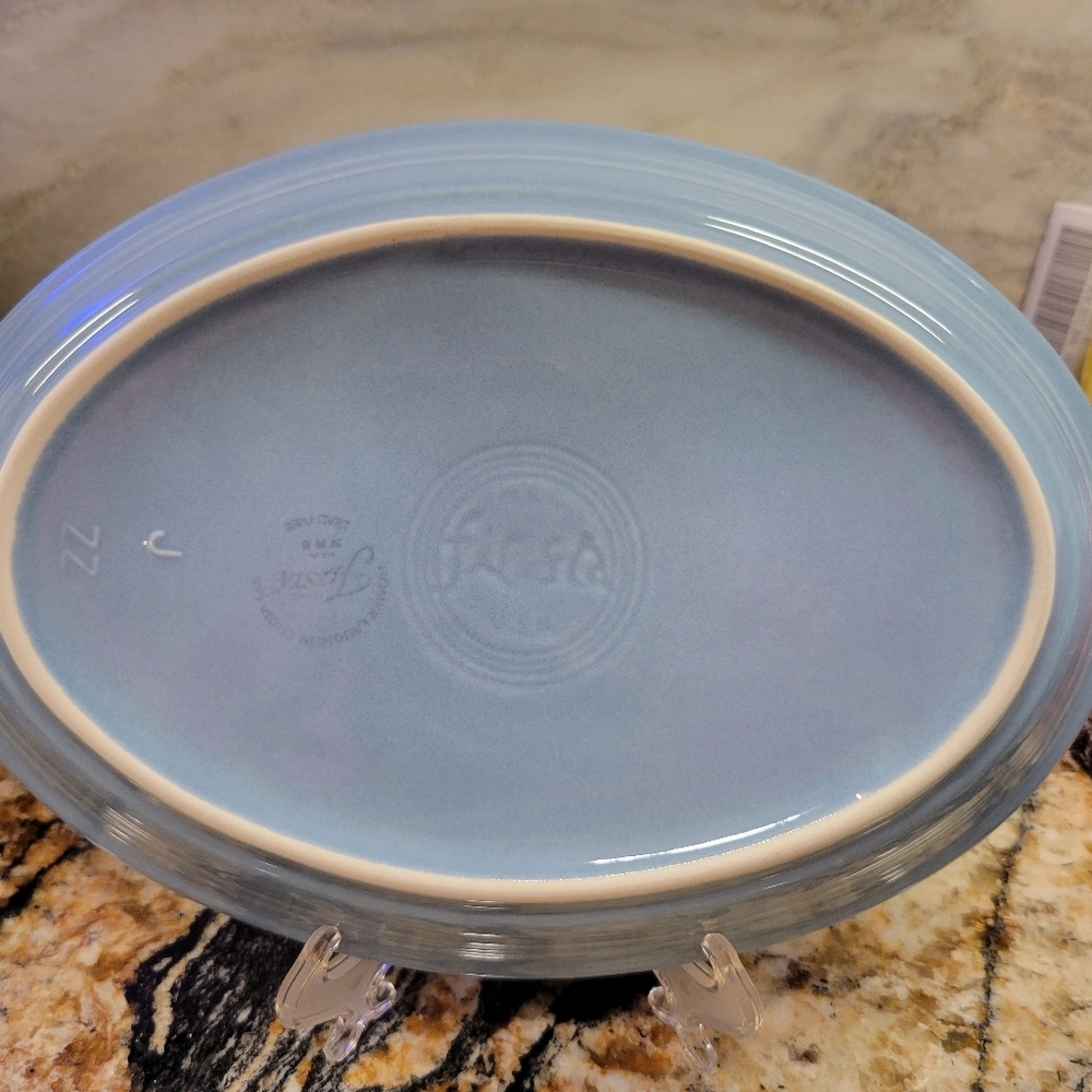 Fiesta 9 5/8 Inch Small Oval Serving Platter Periwinkle - Picture 2 of 4